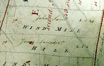 Windmill Hill on a Biddenham map of 1794 [X1/51]